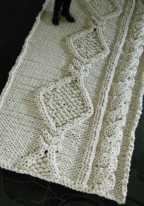 cable knit rug
